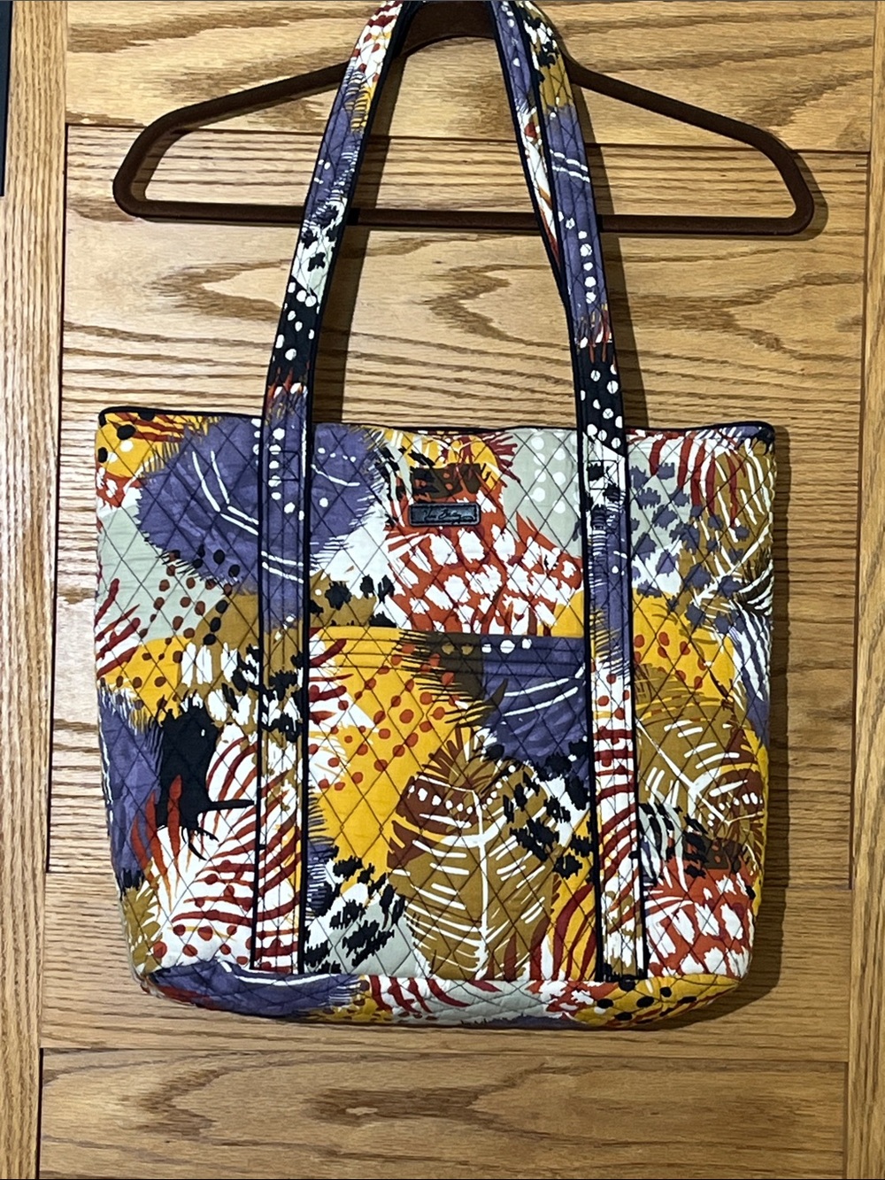 Vera Bradley Quilted Patchwork Tote in Mustard, Purple & Rust